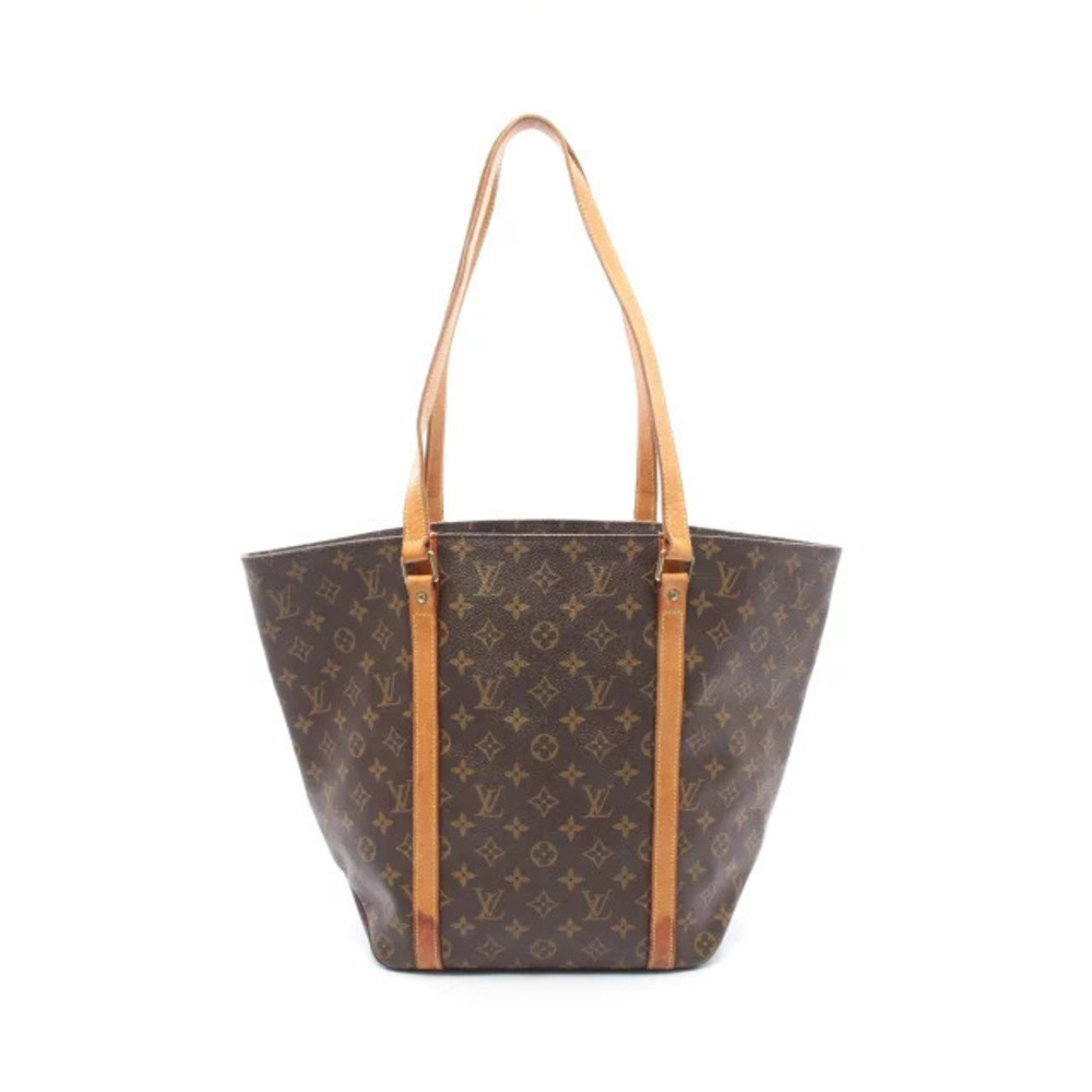 Louis Vuitton Sac Shopping Monogram Tote Bag Canvas Leather Brown